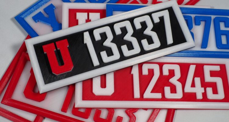 Deluxe 3 Color House Number Plaque With Initial * 2 Pack