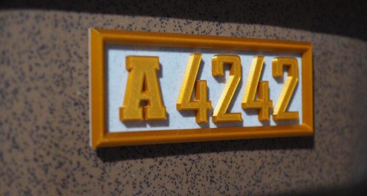 Aztek Gold on Marble White With Spirit Letter Plaque
